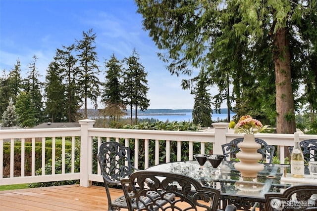 9416 NE 25th St, Clyde Hill, WA 98004 - wooden deck with a water view