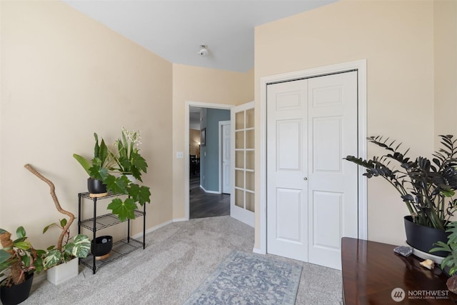 interior space with a closet and baseboards