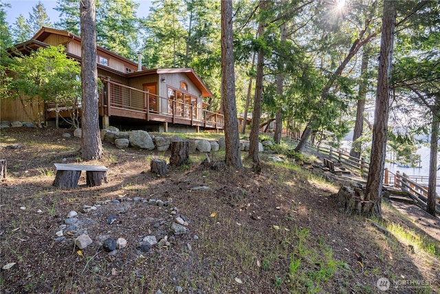 244 Davison Head Dr, Friday Harbor, WA 98250 - view of yard with a wooden deck and fence