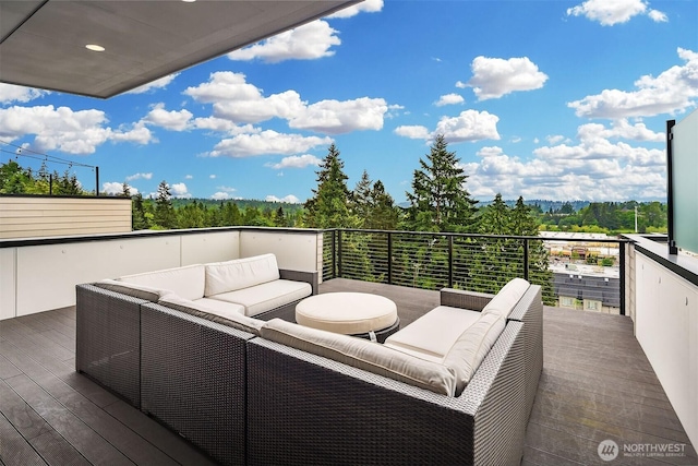 4012 129th Pl SE Unit 2, Bellevue, WA 98006 - wooden terrace with outdoor lounge area