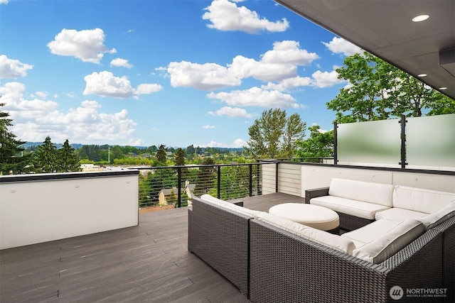 4012 129th Pl SE Unit 2, Bellevue, WA 98006 - wooden terrace featuring outdoor lounge area