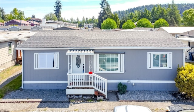 view of front of house with roof with shingles