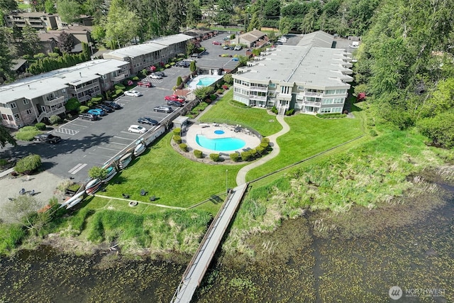 4214 W Lake Sammamish Pkwy NE Unit 202, Redmond, WA 98052 - aerial view of property and surrounding area with a pool area