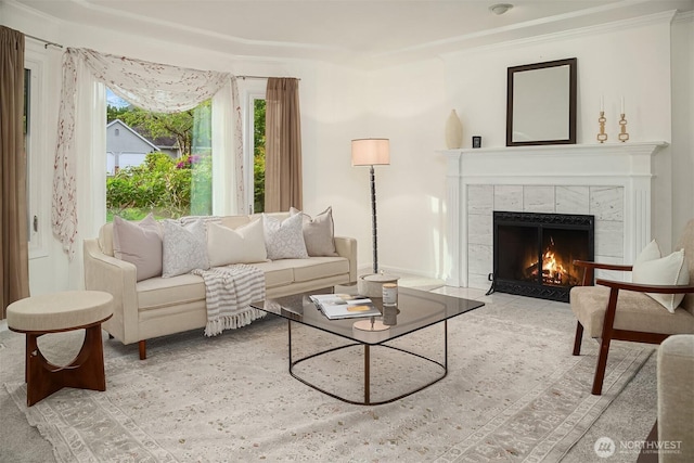 21629 NE 20th Way, Sammamish, WA 98074 - living area with a fireplace and ornamental molding