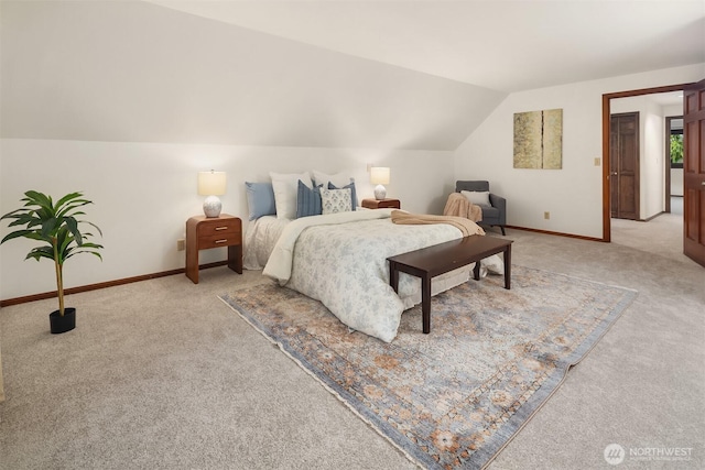 21629 NE 20th Way, Sammamish, WA 98074 - bedroom featuring light carpet, baseboards, and lofted ceiling