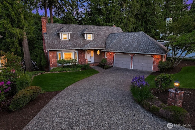 21629 NE 20th Way, Sammamish, WA 98074 - view of front of property featuring a chimney, driveway, an attached garage, and brick siding
