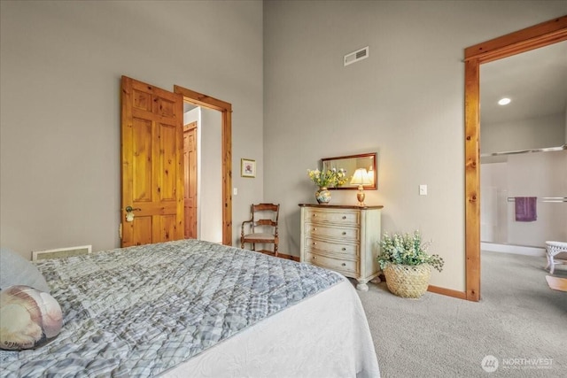 12800 NE Salmon Creek Ave Unit 118, Vancouver, WA 98686 - carpeted bedroom featuring a high ceiling and baseboards