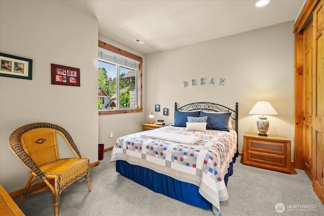 12800 NE Salmon Creek Ave Unit 118, Vancouver, WA 98686 - carpeted bedroom featuring baseboards and recessed lighting