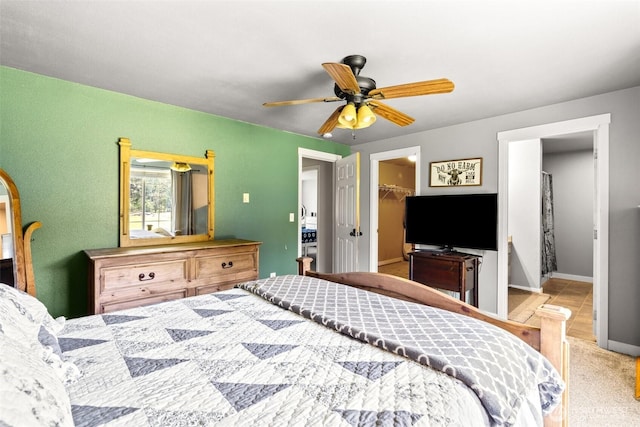 138 Bruinview Ln, Chehalis, WA 98532 - bedroom with a spacious closet, a ceiling fan, and baseboards