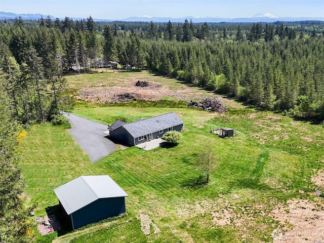 138 Bruinview Ln, Chehalis, WA 98532 - view from above of property with a heavily wooded area and a mountain backdrop