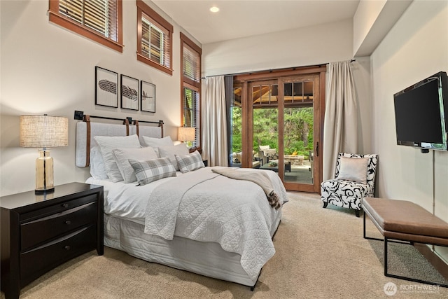 221 Cake Box Ln, Cle Elum, WA 98922 - carpeted bedroom featuring access to exterior and recessed lighting