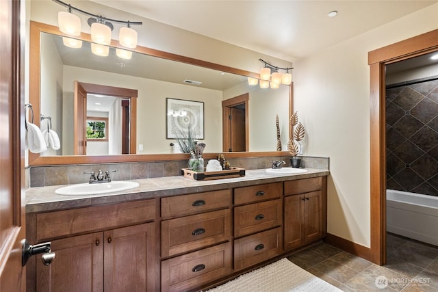 221 Cake Box Ln, Cle Elum, WA 98922 - bathroom with double vanity and tile patterned flooring