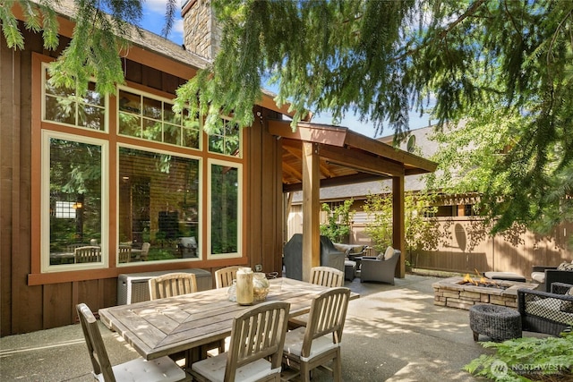 221 Cake Box Ln, Cle Elum, WA 98922 - view of patio / terrace with an outdoor fire pit, area for grilling, and outdoor dining space