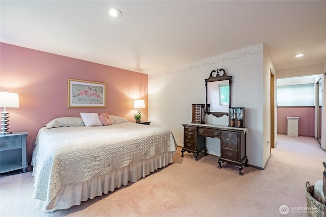 1117 W Racine St, Bellingham, WA 98229 - bedroom with light carpet and recessed lighting