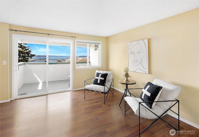 sitting room featuring wood finished floors and baseboards