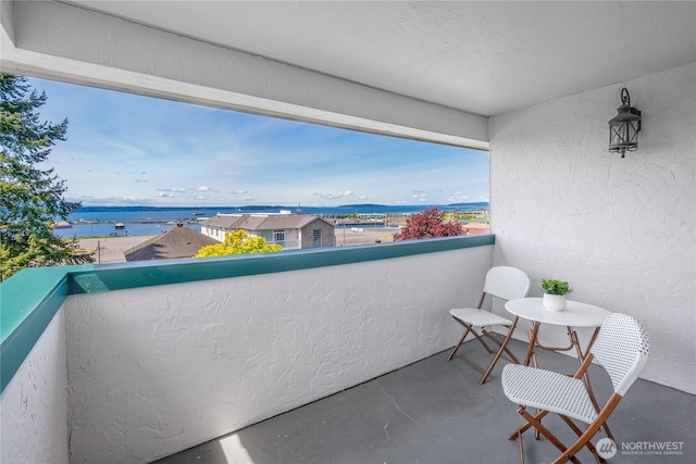 balcony with a water view