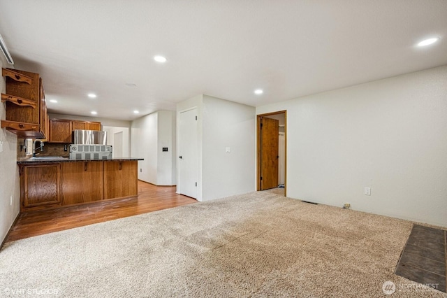 22434 SE Auburn-Black Diamond Rd, Black Diamond, WA 98010 - unfurnished living room with light carpet and recessed lighting