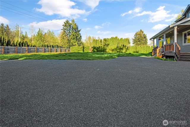 view of yard with fence