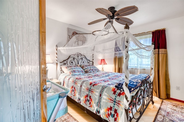30812 J Pl, Ocean Park, WA 98640 - bedroom with wood finished floors and a ceiling fan