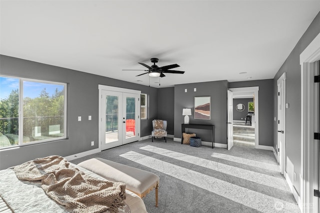 9371 Willamette Meridian Rd NW, Silverdale, WA 98383 - bedroom with access to outside, french doors, light colored carpet, and baseboards