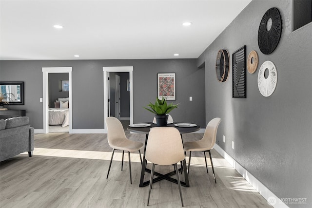 9371 Willamette Meridian Rd NW, Silverdale, WA 98383 - dining area featuring light wood finished floors, recessed lighting, and baseboards