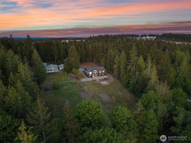 9371 Willamette Meridian Rd NW, Silverdale, WA 98383 - aerial view at dusk of a wooded view