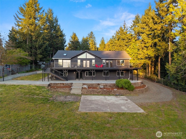 9371 Willamette Meridian Rd NW, Silverdale, WA 98383 - rear view of property with a patio, a deck, and stairs