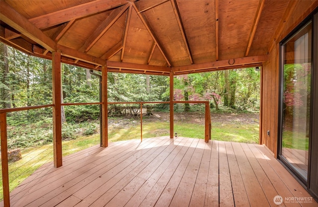 377 Stellar Ridge Ln, Sequim, WA 98382 - unfurnished sunroom with lofted ceiling and healthy amount of natural light