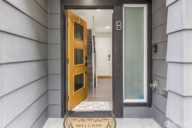 view of doorway to property