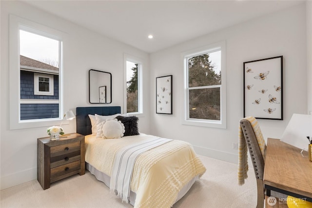 8232 21st Ave NE, Seattle, WA 98115 - bedroom featuring light colored carpet, recessed lighting, and baseboards