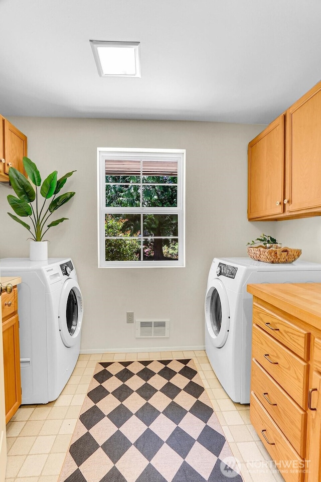 2847 Viewmont Pl, Camano Island, WA 98282 - laundry area with cabinet space, washer and dryer, and baseboards