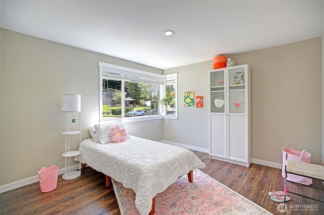 8612 NE 133rd St, Kirkland, WA 98034 - bedroom with baseboards, wood finished floors, and recessed lighting
