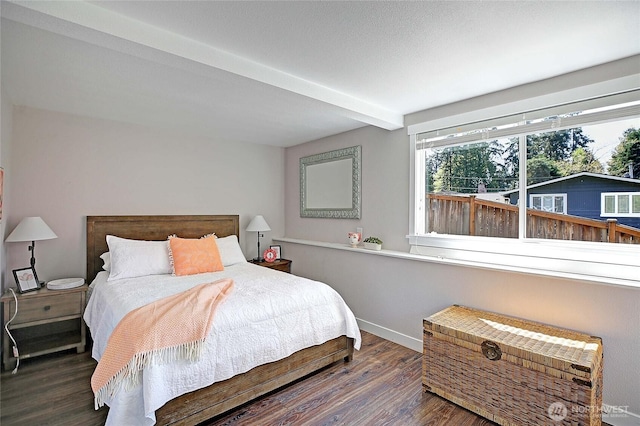 8612 NE 133rd St, Kirkland, WA 98034 - bedroom with wood finished floors, beamed ceiling, and baseboards