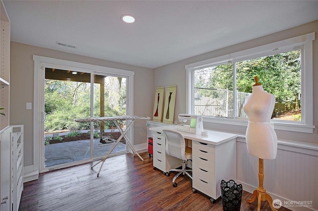 8612 NE 133rd St, Kirkland, WA 98034 - home office with wood finished floors and recessed lighting