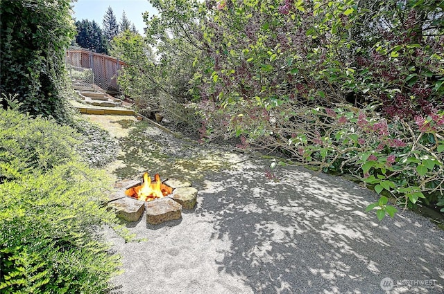 8612 NE 133rd St, Kirkland, WA 98034 - view of yard with an outdoor fire pit
