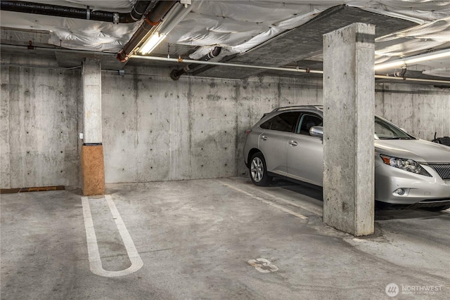 view of parking garage