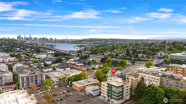 view of urban area featuring a notable bridge and a nearby body of water