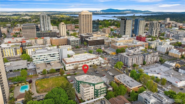 view of urban area with mountains