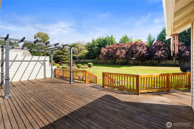 10308 139th Street Ct E, Puyallup, WA 98374 - wooden deck featuring a pergola