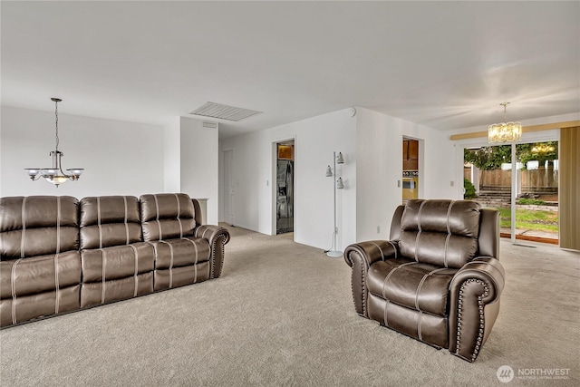 12416 SE 210th St, Kent, WA 98031 - living room with a chandelier and light colored carpet