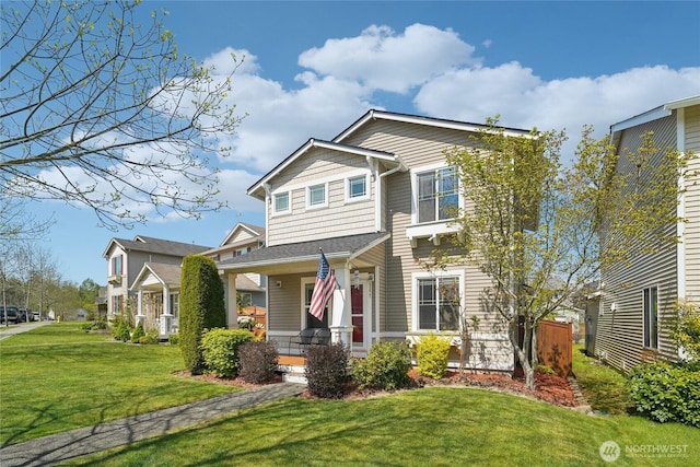 5377 Timber Ridge Dr, Mount Vernon, WA 98273 - view of front of house with covered porch and a front yard