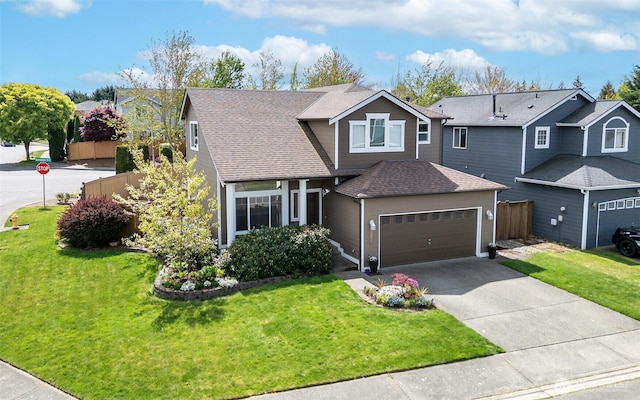 1226 57th Ct SE, Auburn, WA 98092 - view of front of home featuring an attached garage, a shingled roof, driveway, and a residential view