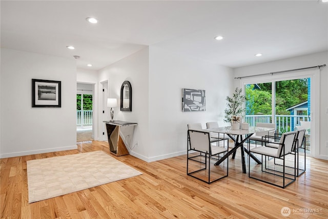 2333 NE 94th St, Seattle, WA 98115 - dining space featuring healthy amount of natural light, light wood-type flooring, baseboards, and recessed lighting