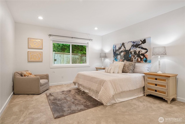 2333 NE 94th St, Seattle, WA 98115 - bedroom with light colored carpet, baseboards, and recessed lighting