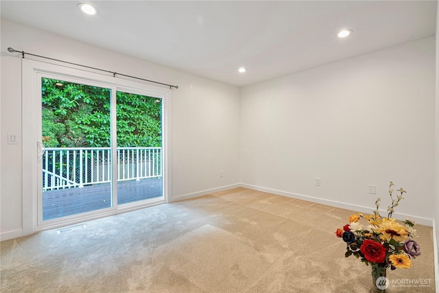 2333 NE 94th St, Seattle, WA 98115 - empty room featuring light colored carpet, baseboards, and recessed lighting