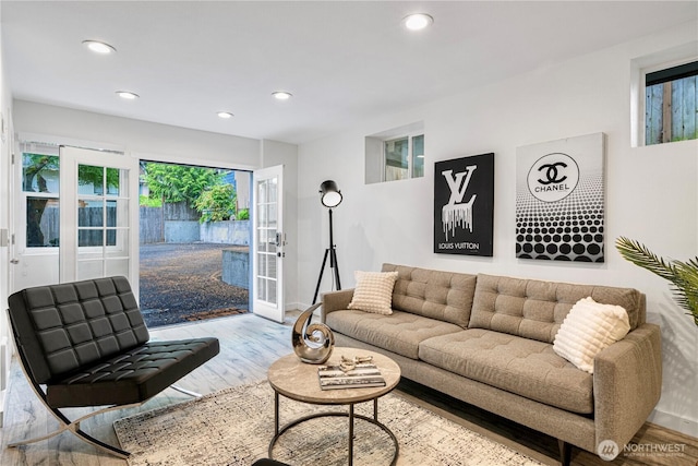 2333 NE 94th St, Seattle, WA 98115 - living area with wood finished floors, recessed lighting, and baseboards