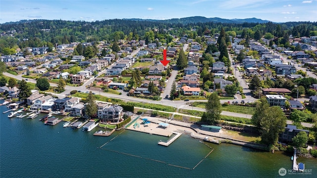 1006 N 36th St, Renton, WA 98056 - aerial view of residential area with a water and mountain view and a forest