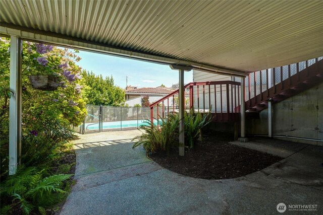 1006 N 36th St, Renton, WA 98056 - view of patio / terrace featuring stairway and fence