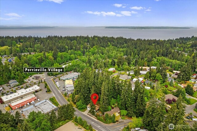 7517 Olympic View Dr, Edmonds, WA 98026 - view of property location with a heavily wooded area and a large body of water