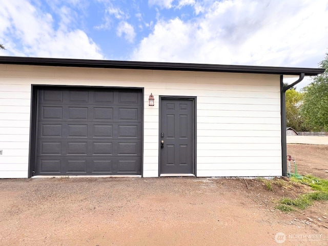 view of garage